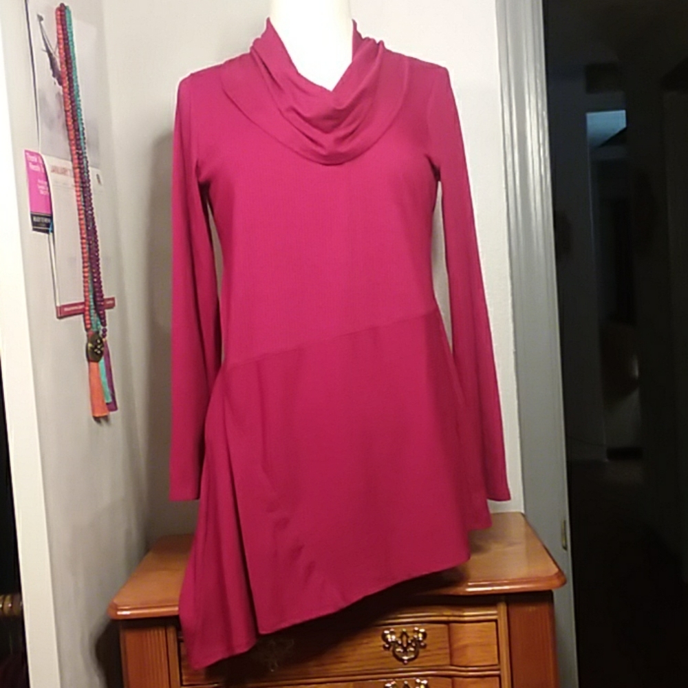 OSO Casuals Asymmetrical Cowl Neck Tunic